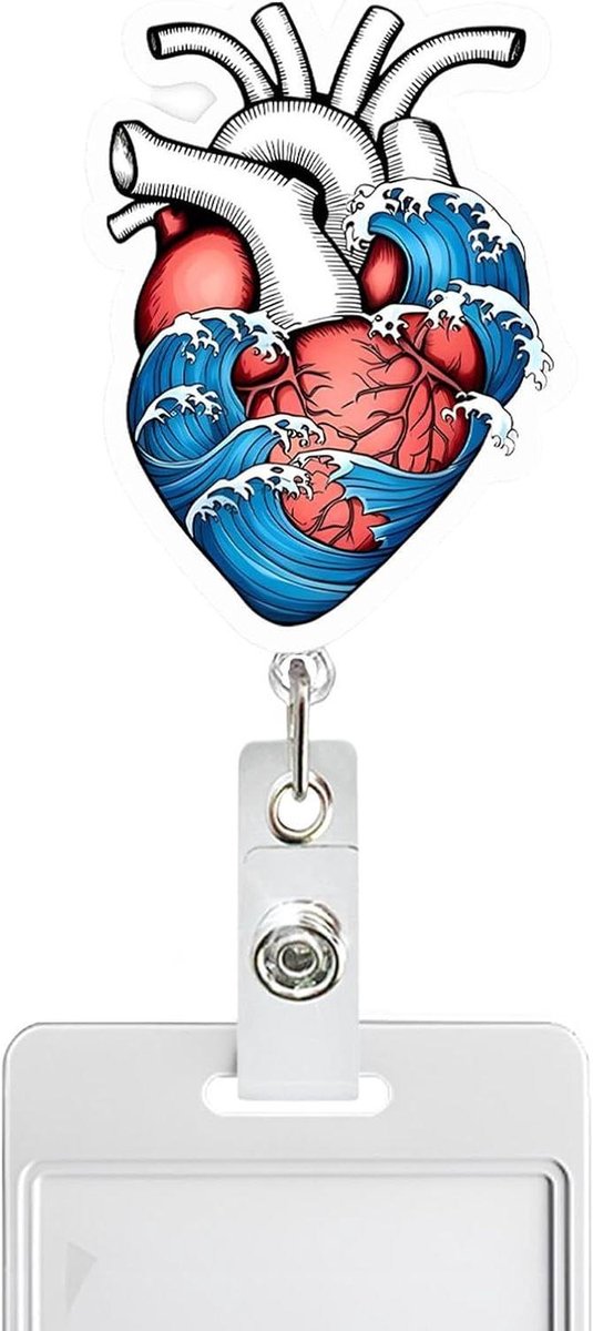 Intrekbare badgehouders - Naamhouder clip - Snelle toegang kaarten - Hartontwerp stijlvol - 32 x 85 cm - Zwart wit