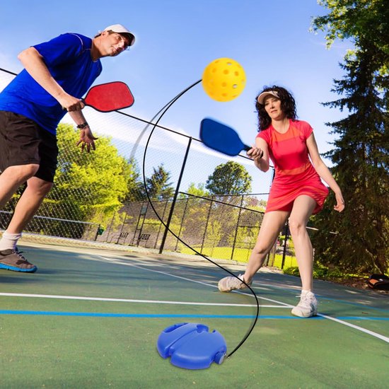 Trainingsbal met Kabel - Oefenbal Set - Sportvaardigheden Verbeteren - Compacte Basis - 74 mm Bal - Basis Geel — afbeelding 2