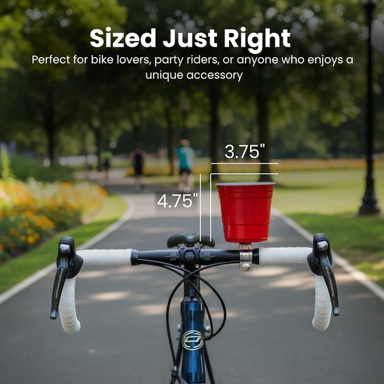 Fiets Bekerhouder - Drinkhouder Stuur - Onderweg Drankjes - Dubbelwandig ABS - 3 Maten - Rood — afbeelding 3