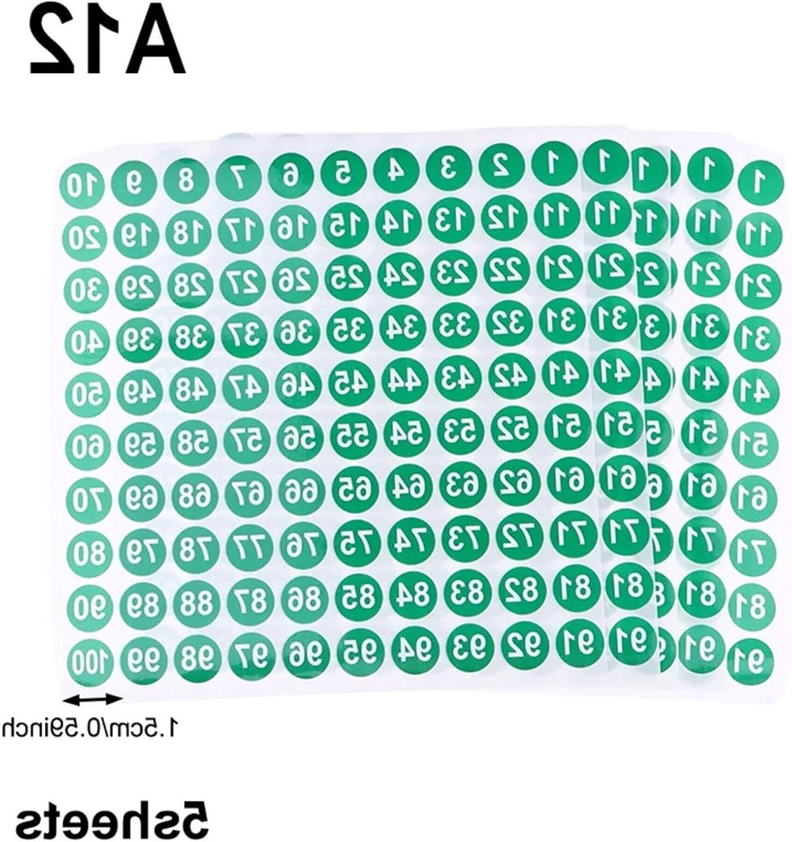 Cijferstickers - Nummer labels - Organisatie thuis - Sterke lijm - 5 vellen - A12