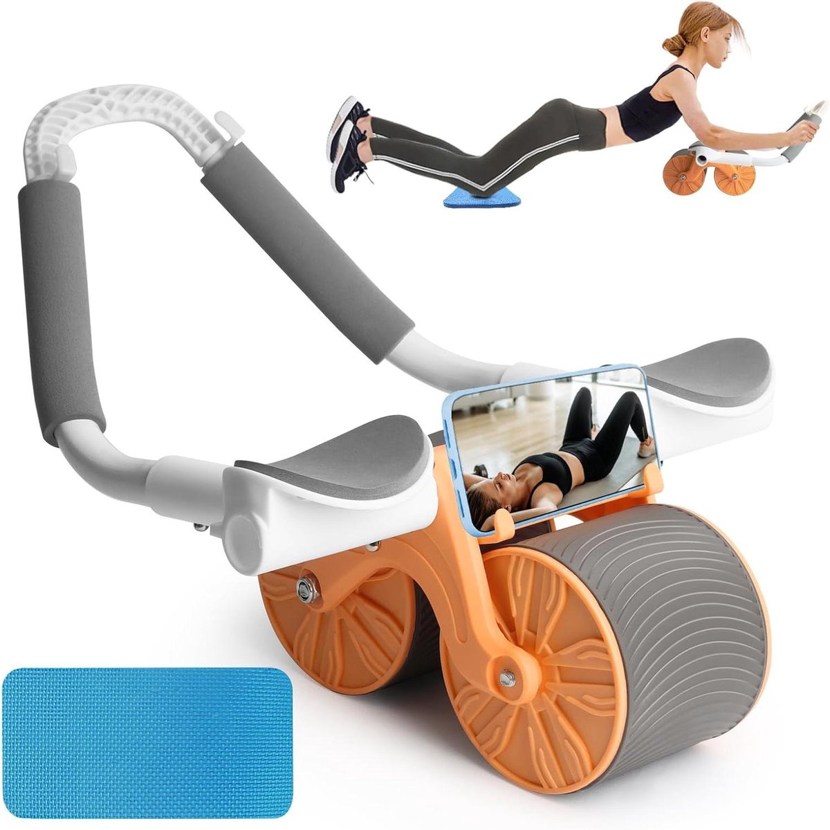 Buikroller Planktrainer - Core Trainer - Krachtige Core Training - Automatische Rebound - One Size - Zwart