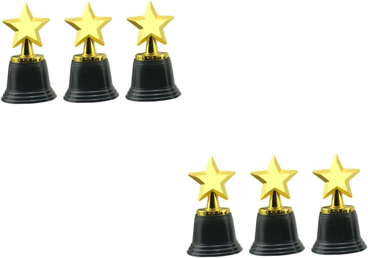 Prijzen trofee - Sport prijs - Kinderen belonen - Pentagram vorm - 6 stuks - Gekleurd