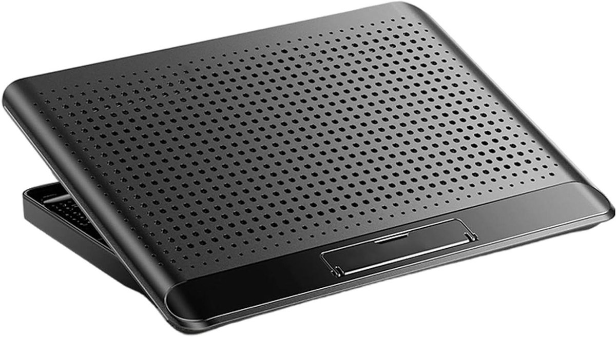 Laptop Koeler - Standaard Ventilator - Apparaten Koelen - Stille Werking - 36x27x4 cm - Zwart