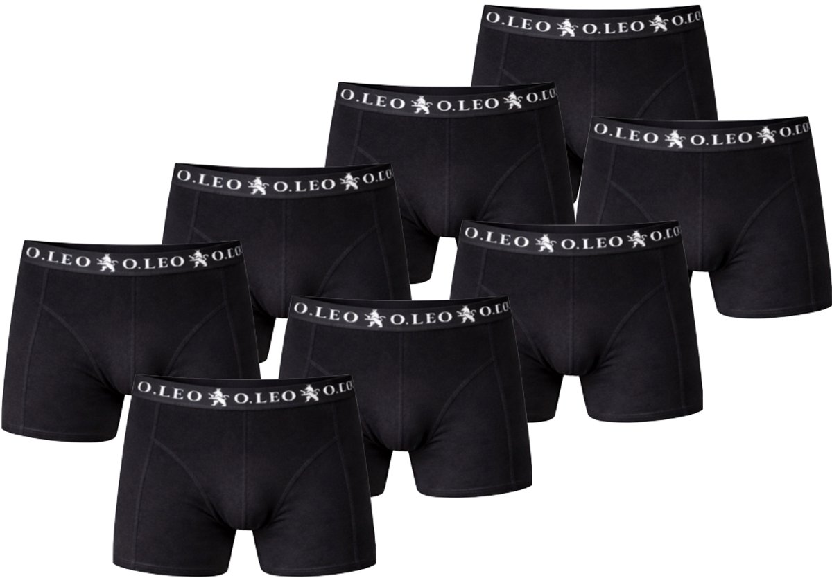 O.Leo - Boxershort Heren - Zwart - Maat L - 8 stuks - Onderbroeken Heren