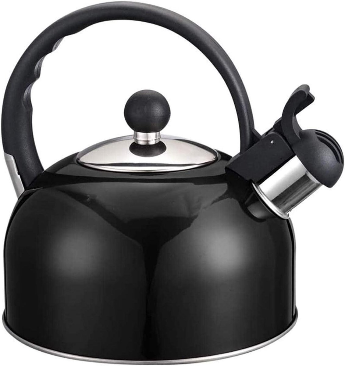 Theeketel Kookplaat - Fluitketel Keuken - Water Koken - Roestvrij Staal - 25L Capaciteit - Zwart