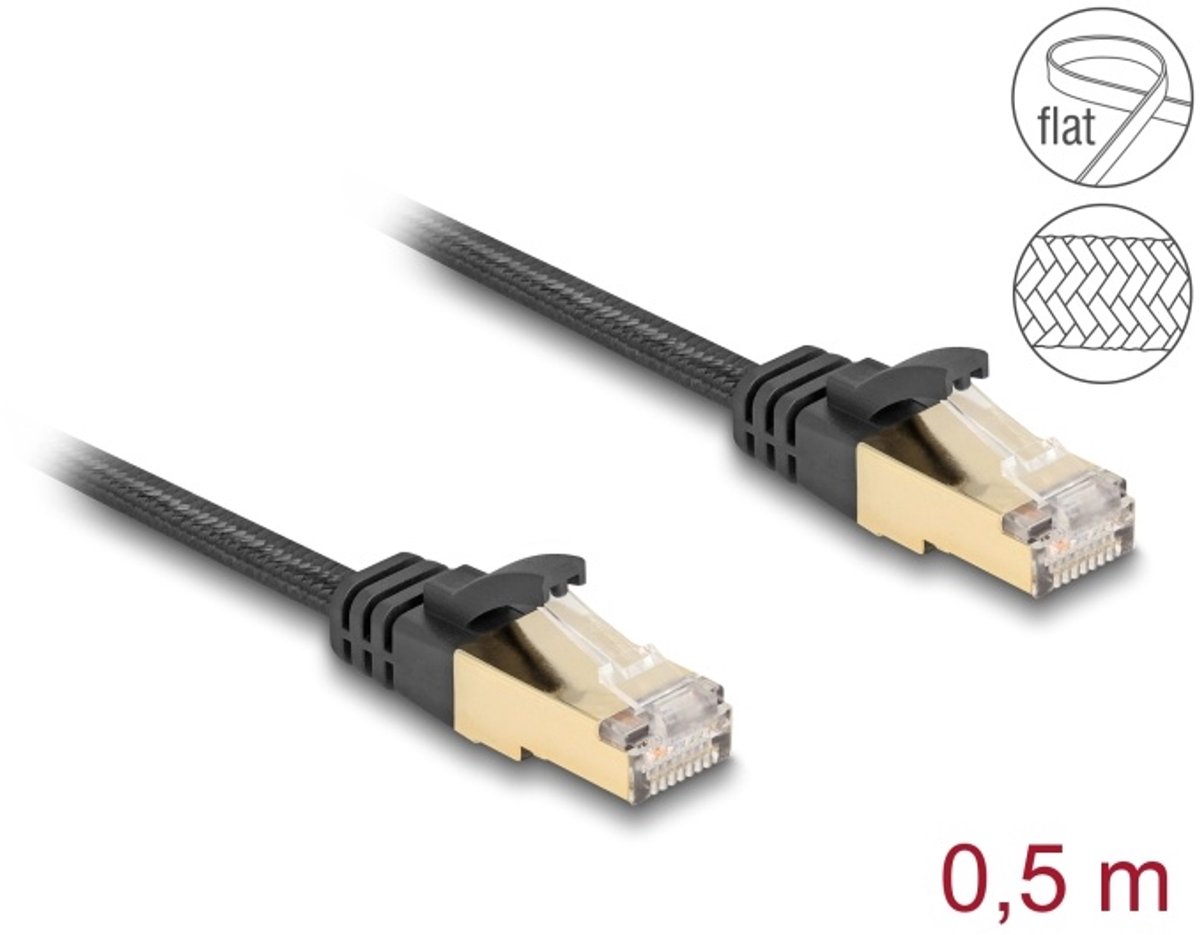 DeLOCK 80324 netwerkkabel Zwart 0,5 m Cat6a S/FTP (S-STP)