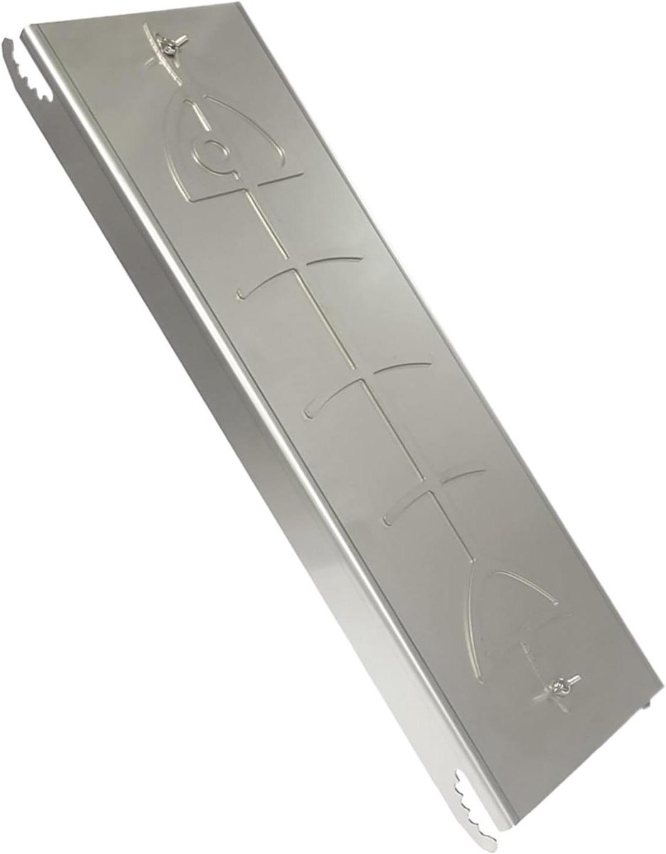 Vis Houder - Grill Plank - Veilig Grillen - Roestvrij Staal - 54x14cm - Zilver