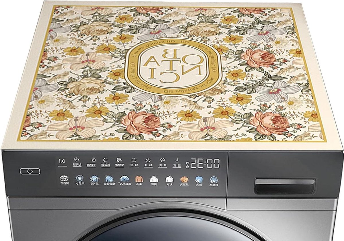 Beschermhoes Wasmachine - Droger Deksel - Apparaat Beschermen - Waterdicht Antislip - 58 x 58 cm - Uniek Patroon