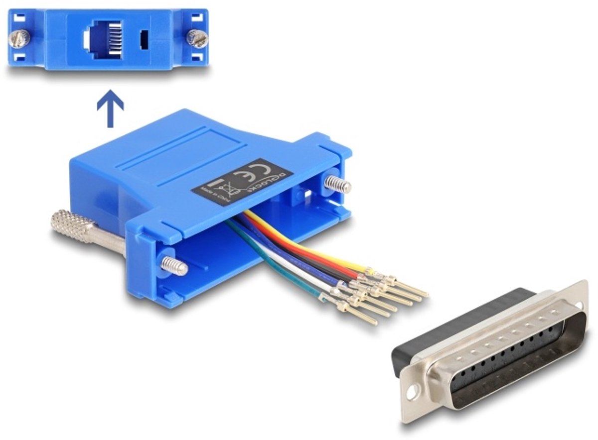 Delock D-Sub 25 pin male to RJ12 female Assembly Kit blue