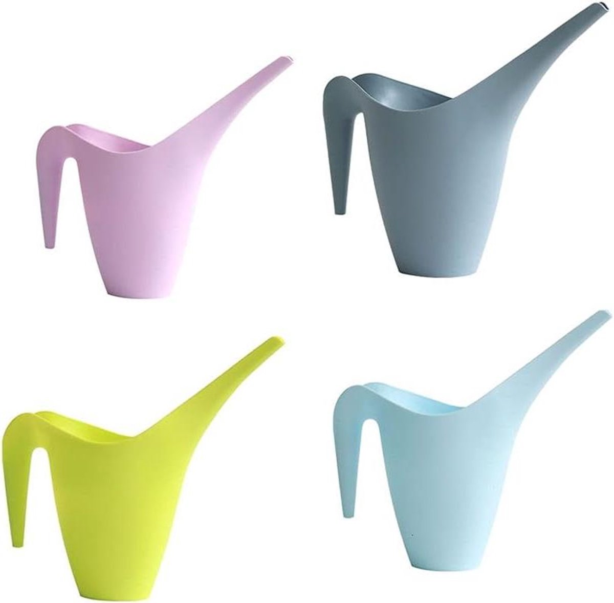 Plastic Gieter - Waterkoker Planten - Planten Water Geven - Lange Tuit - 1.8L 4 Stuks - Multicolor
