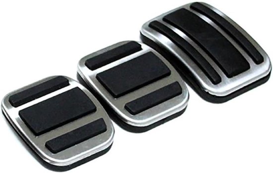 Pedaalhoezen Auto - Voetpedaal Covers - Verbeter Rijervaring - Antislip Rubber Grip - AT MT - Zilver — afbeelding 2