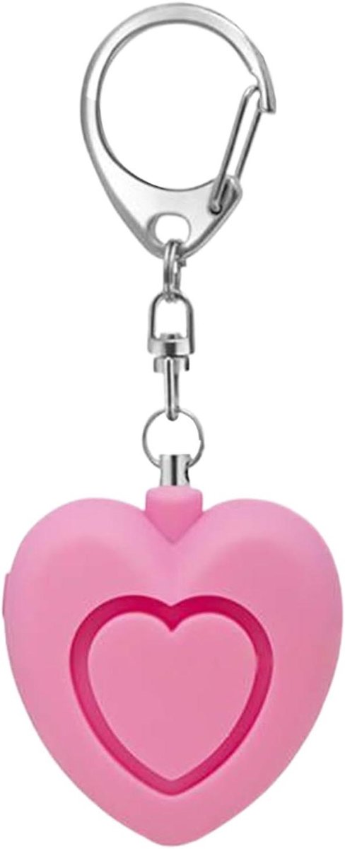 Persoonlijk Alarm - Veiligheidssirene Hart - Persoonlijke Bescherming - 125 dB Geluid - 6x4.5x3 cm - Roze