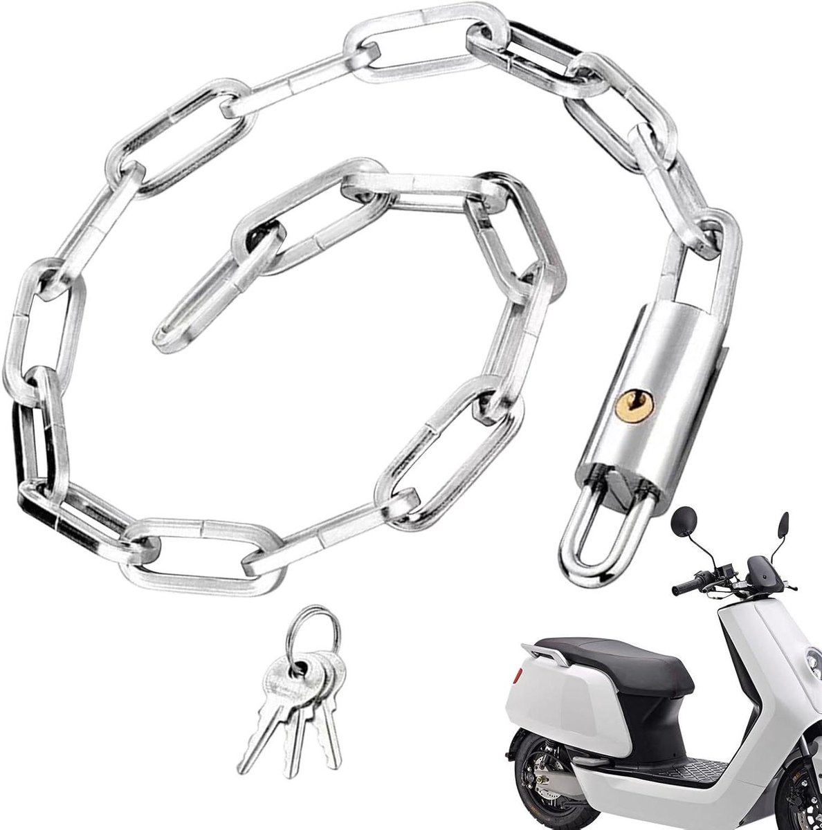 Fietsslot Ketting - Zwaar Beveiligd - Voertuig Beveiligen - Hoogwaardig Staal - 60 cm - Zwart