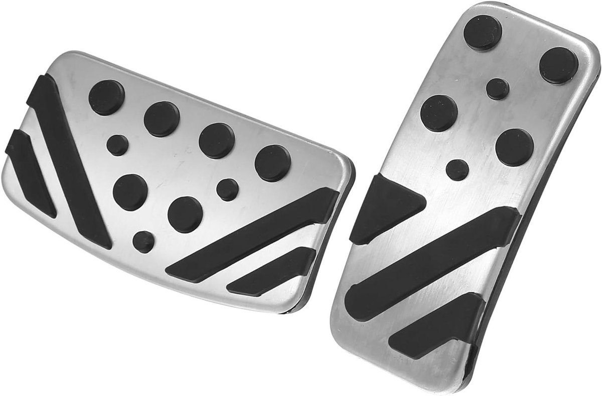 Auto Pedaal Covers - Aluminium Pedaal - Veilig Rijden - Antislip Textuur - Set van 3 - Zilver
