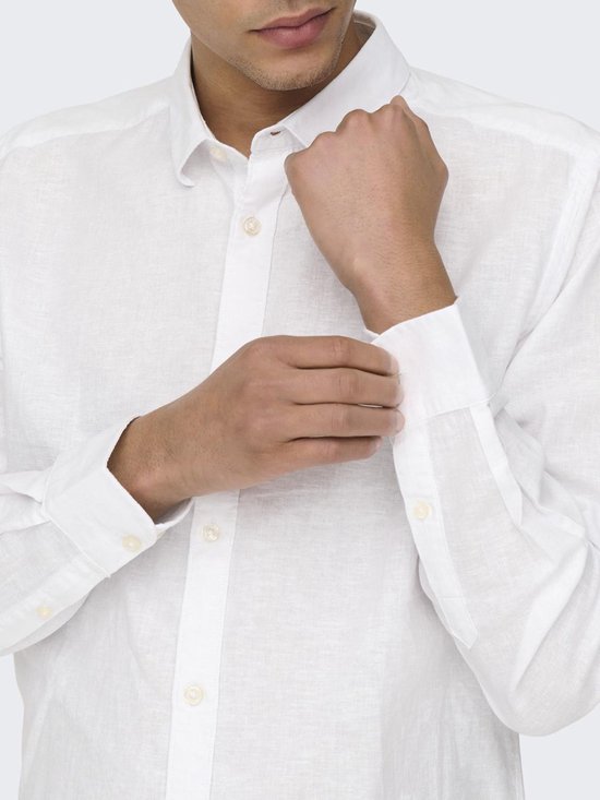 ONLY & SONS - ONSCAIDEN LIFE LS SOLID LINEN BLEND NOOS Heren Overhemd