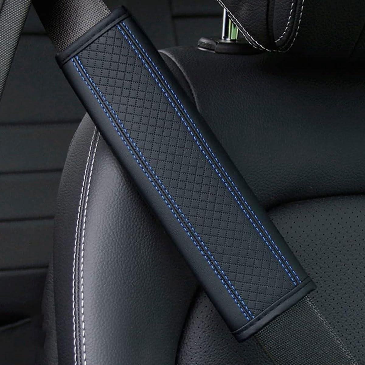 Autogordelkussens - Gordelbeschermers - Comfortabel Rijden - Zachte Demping - 2 stuks - Zwart Blauw