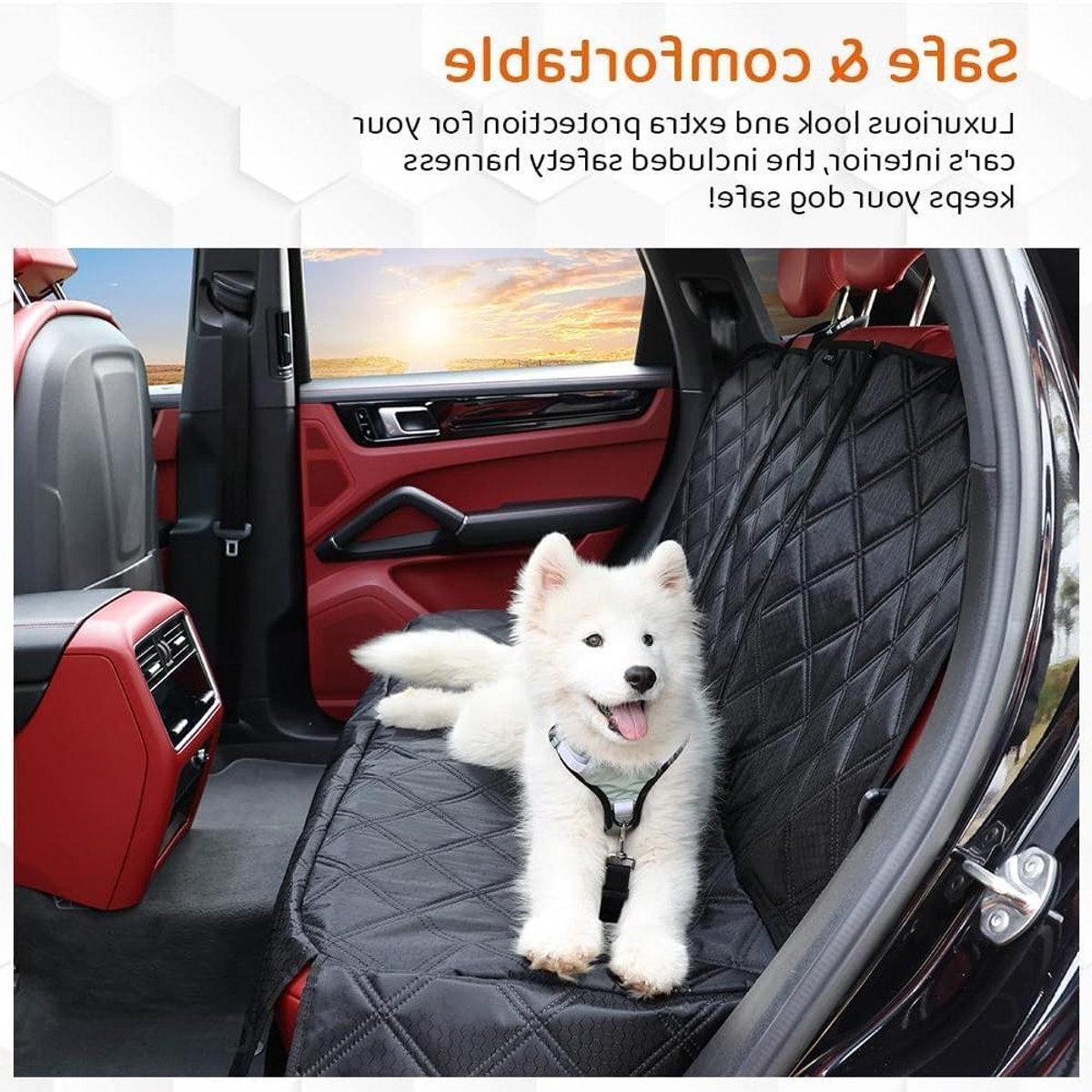 Hondendeken Achterbank - Autostoelhoes Hond - Veilig Reizen - Waterdicht Krasbestendig - Universeel - Zwart