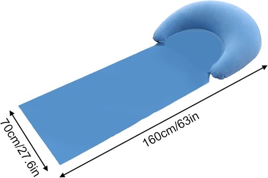 Strandmat Opblaasbaar - Lounge Mat - Ontspannen Buiten - Zandvrij Ontwerp - 160 x 70 cm - Lichtblauw — afbeelding 4