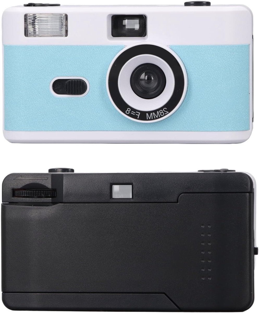Vintage Filmcamera - Herbruikbare Camera - Analoge Fotografie - Ingebouwde Flitser - 35MM - Blauw Wit
