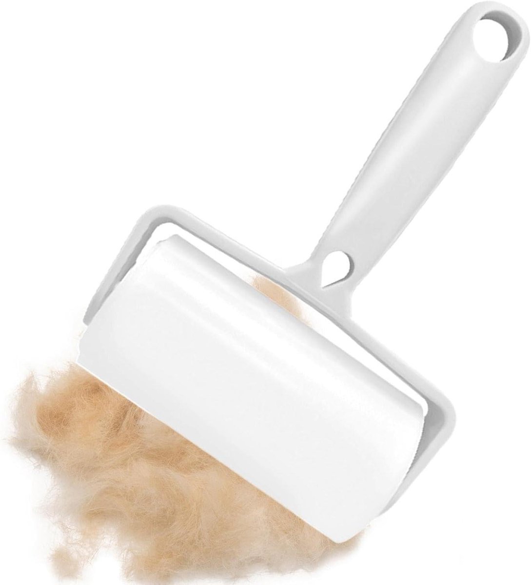 Wasbare Pluisroller - Herbruikbare Haarverwijderaar - Kleding Reinigen - Siliconen Plakkerig Oppervlak - 10 x 5.3 cm - Wit