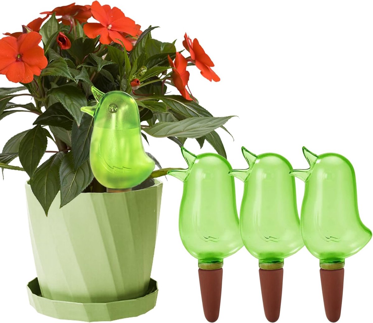 Waterdruppelaars planten - 4 stuks - Planten bewateringsbal - Self Watering Spikes - Druppelaar vogel - Watergeefsysteem voor Kamerplanten - Watering Globes - Plantenbewateringsapparaten - thuistuinplanten - Geschikt voor binnen in buitenplanten