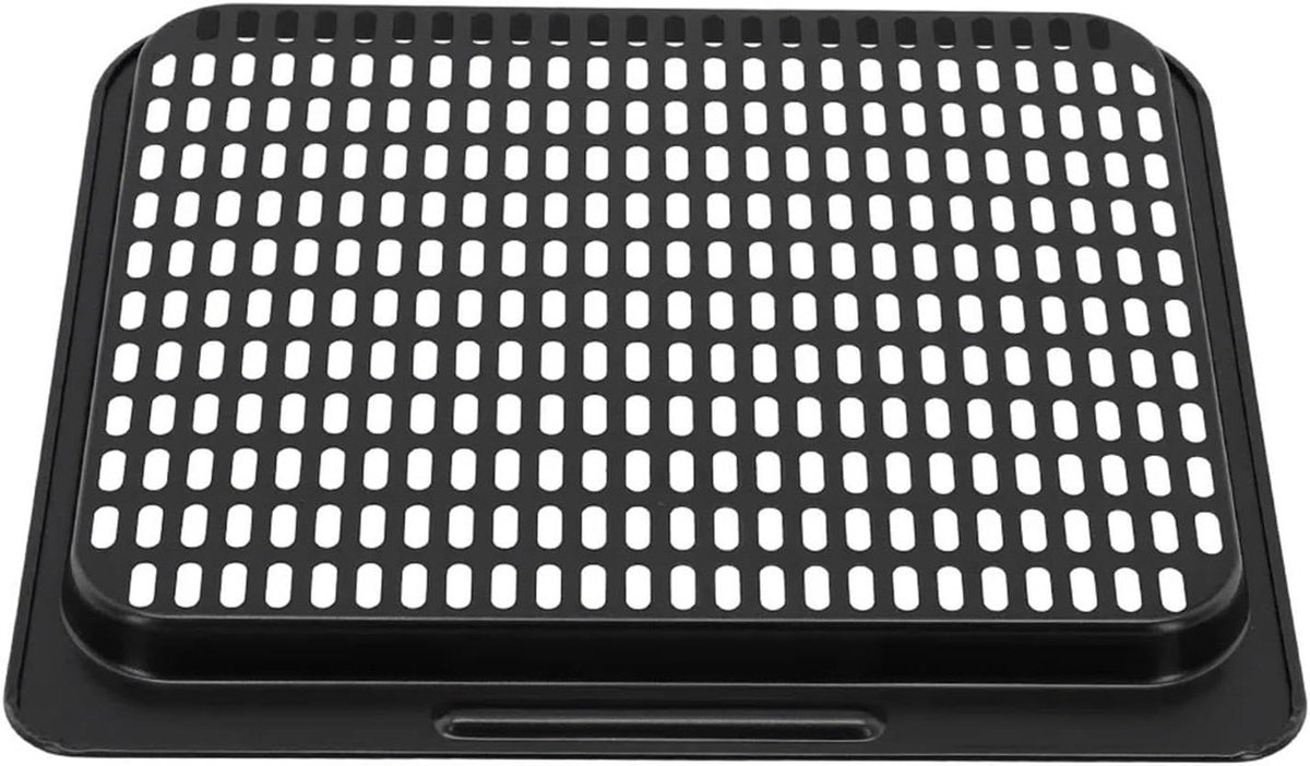 Bakplaat Koolstofstaal Ovenplaat Rooster Bakken Koken Grillen Niet-klevend Oppervlak 26x23 cm Zwart