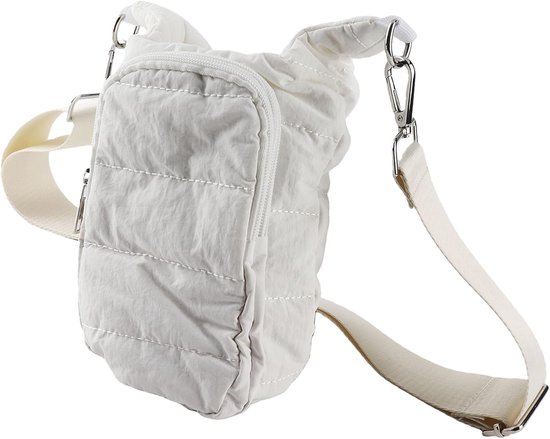 Flessendraagtas met Riem - Flessenzak Houder - Wandelen en Reizen - Ruim Ontwerp - 32oz tot 40oz - Wit — afbeelding 5
