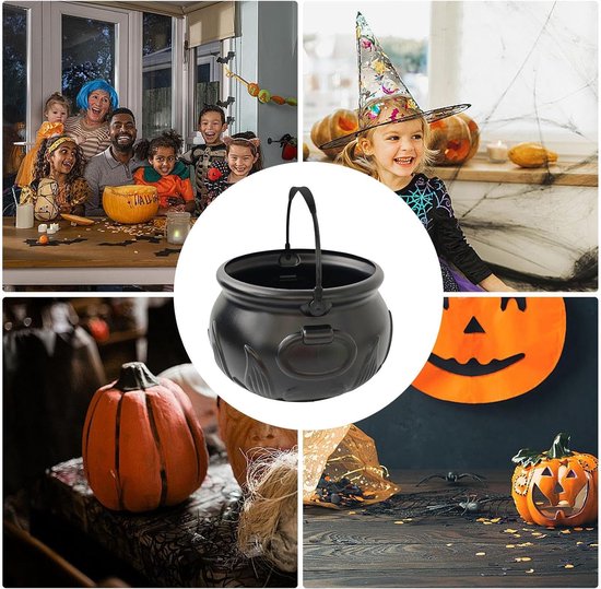 Heksenketel Halloween - Decoratieve Serveerpot - Feest Eten Bereiden - Versterkt Fantasy Uitstraling - 25x165 cm - Zwart — afbeelding 4