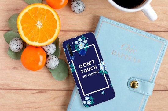 Housse en Cuir Etui de Protection pour Honor 20 Lite Coque Téléphone Fleurs Bleues Dtmp