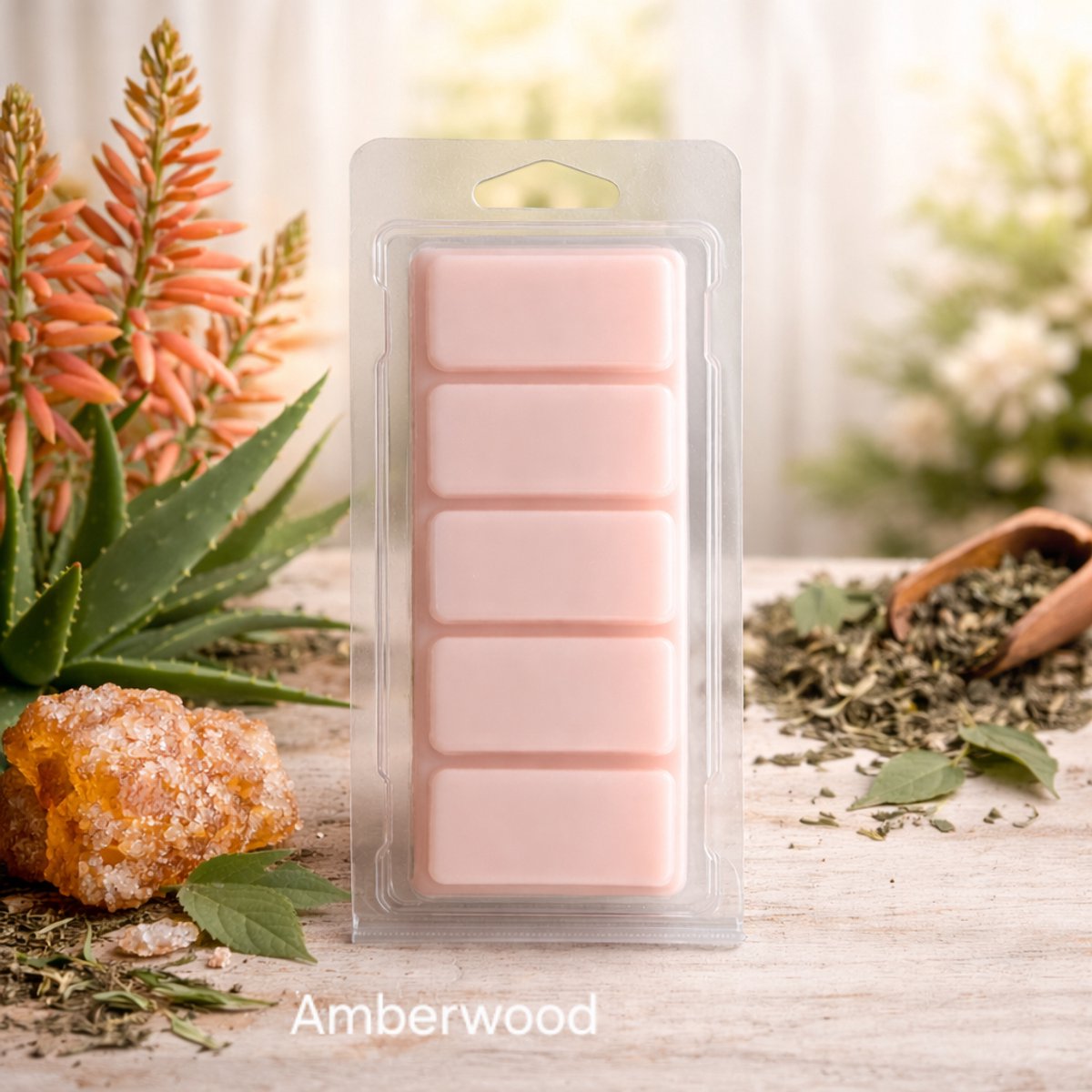 Waxmelts Amber Wood - Snapbar - 55 gram - Sojawas - Handmade - Dierproefvrij - Vegan - Huisparfum - Voor in geurbrander - Waxbrander - Geur in huis - Wax melt - Geurkaars - Parfum