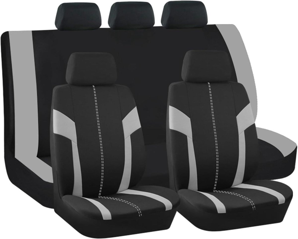 Stoelhoezen Auto - Autostoelhoezen Universeel - Interieur Beschermen - Ademende Mesh-stof - One Size - Grijs