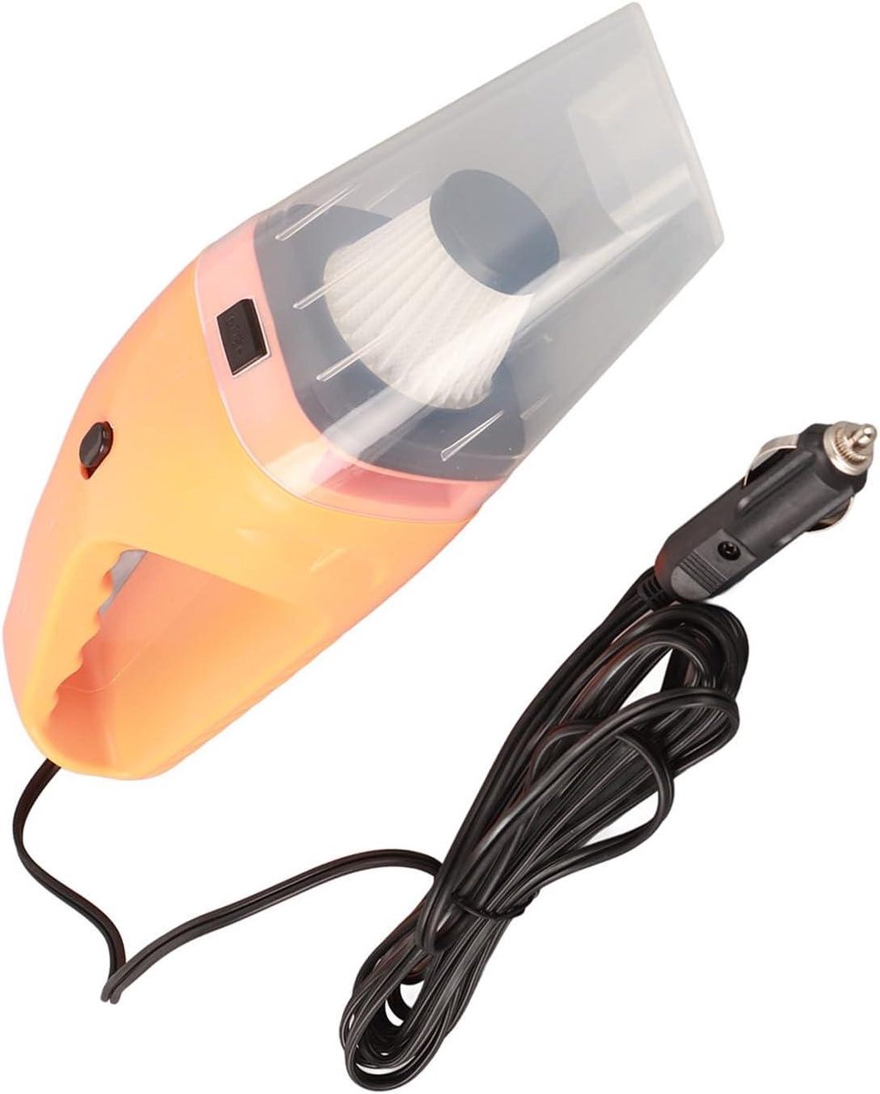 Draagbare Autostofzuiger - Handstofzuiger Auto - Auto Interieur Reinigen - Krachtige Zuigkracht - 35cm Lengte - Oranje