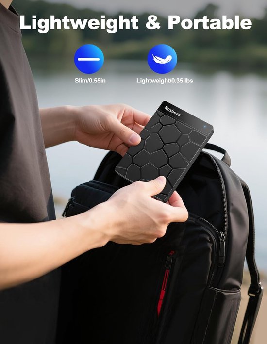Externe Harde Schijf - Draagbare Opslag - Bestanden Opslaan - Plug and Play - 1 TB - Zwart — afbeelding 3