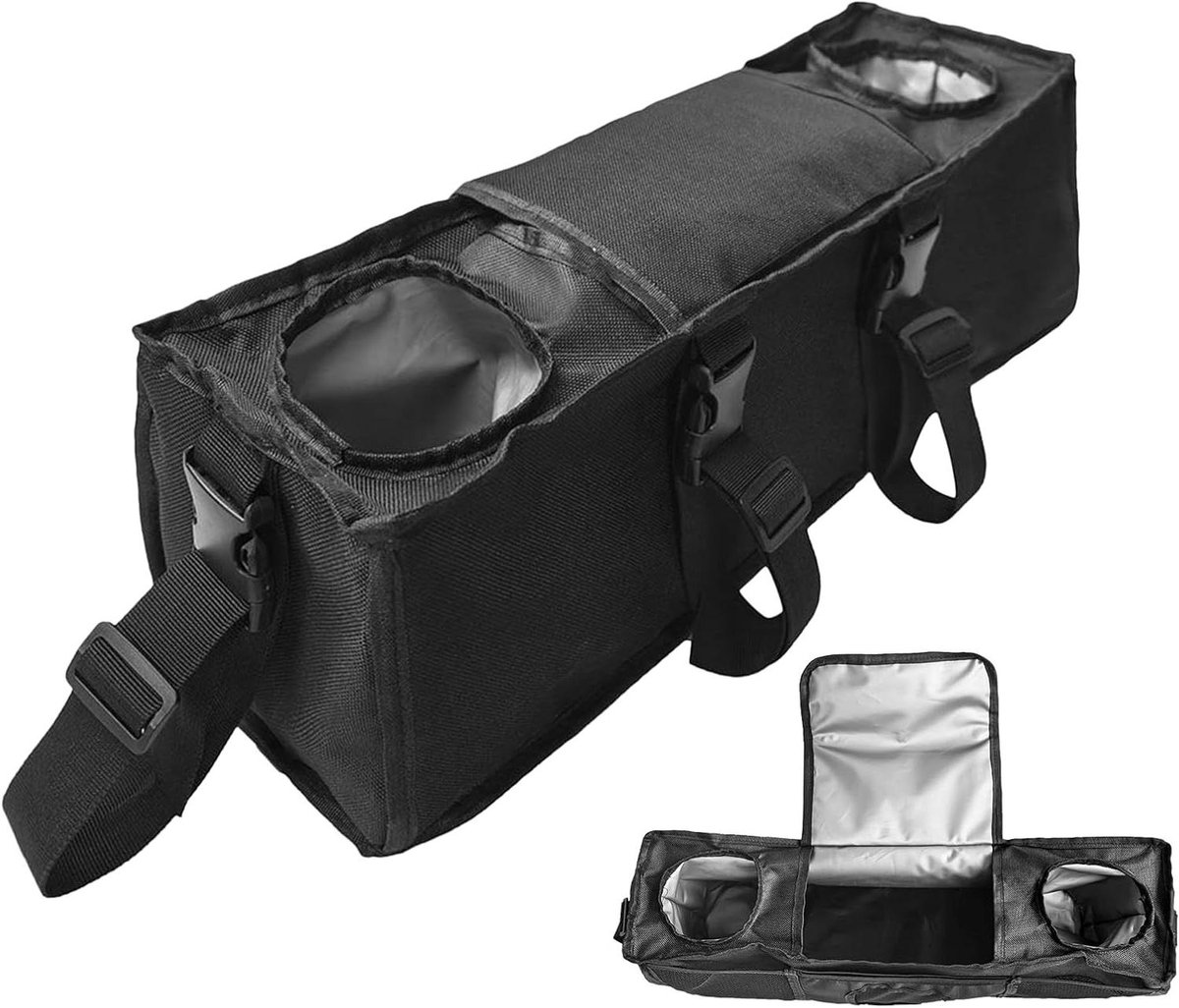Kinderwagen Organizer - Luier Tas - Onderweg Opslag - Slimme Indeling - 50x14x17cm - Zwart