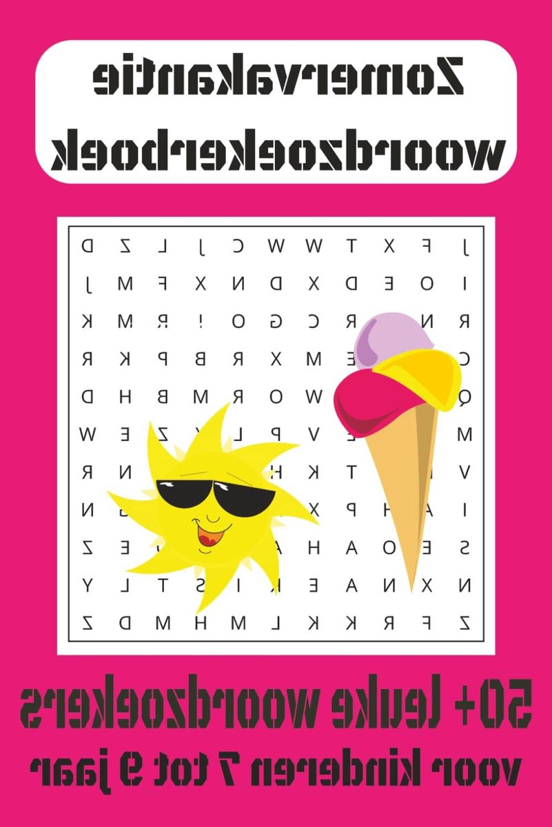 Woordzoekerboek Kinderen - Puzzelboek Zomer - Vakantie Vermaak - 50 Vrolijke Puzzels - 110 Pagina's - Multicolor
