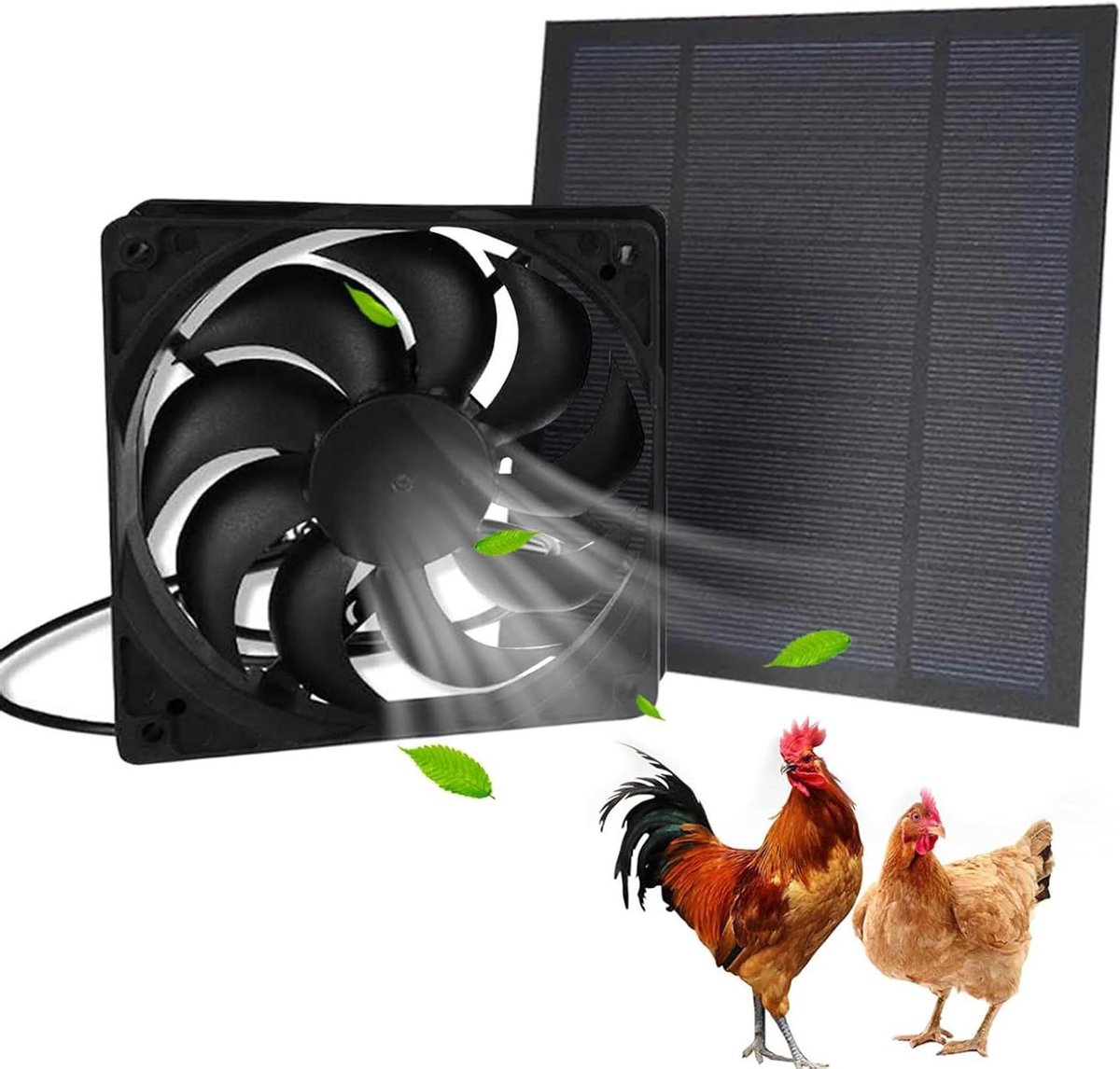 Zonneventilator - Afzuiger - Buitenlucht Ventileren - Waterdicht Ontwerp - 16cm Breed - Zwart