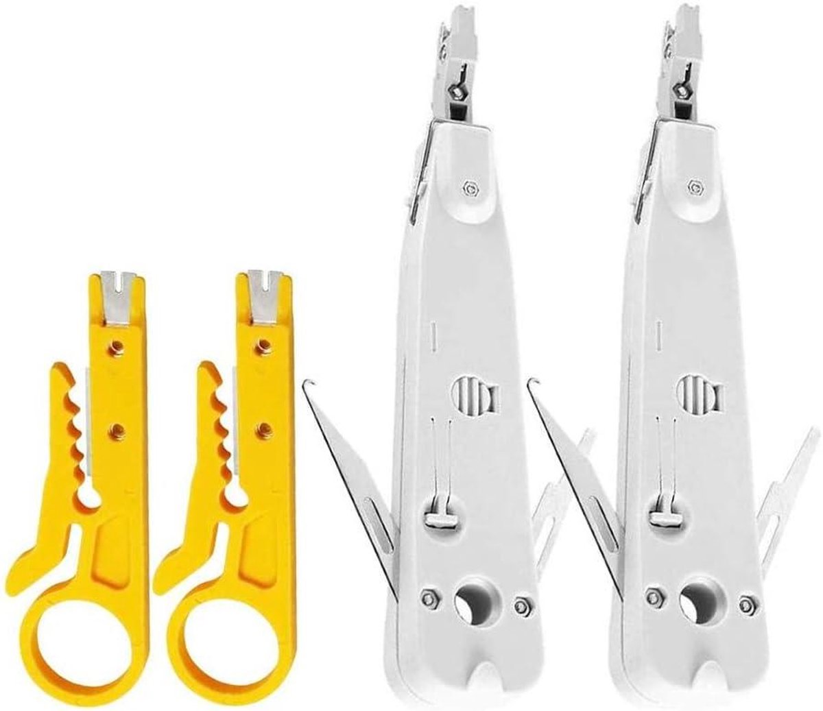 Netwerk Punch Down Tool - Kabel Installatie - Netwerk Bekabeling - Precisie Aansluitingen - Standaard Formaat - Grijs