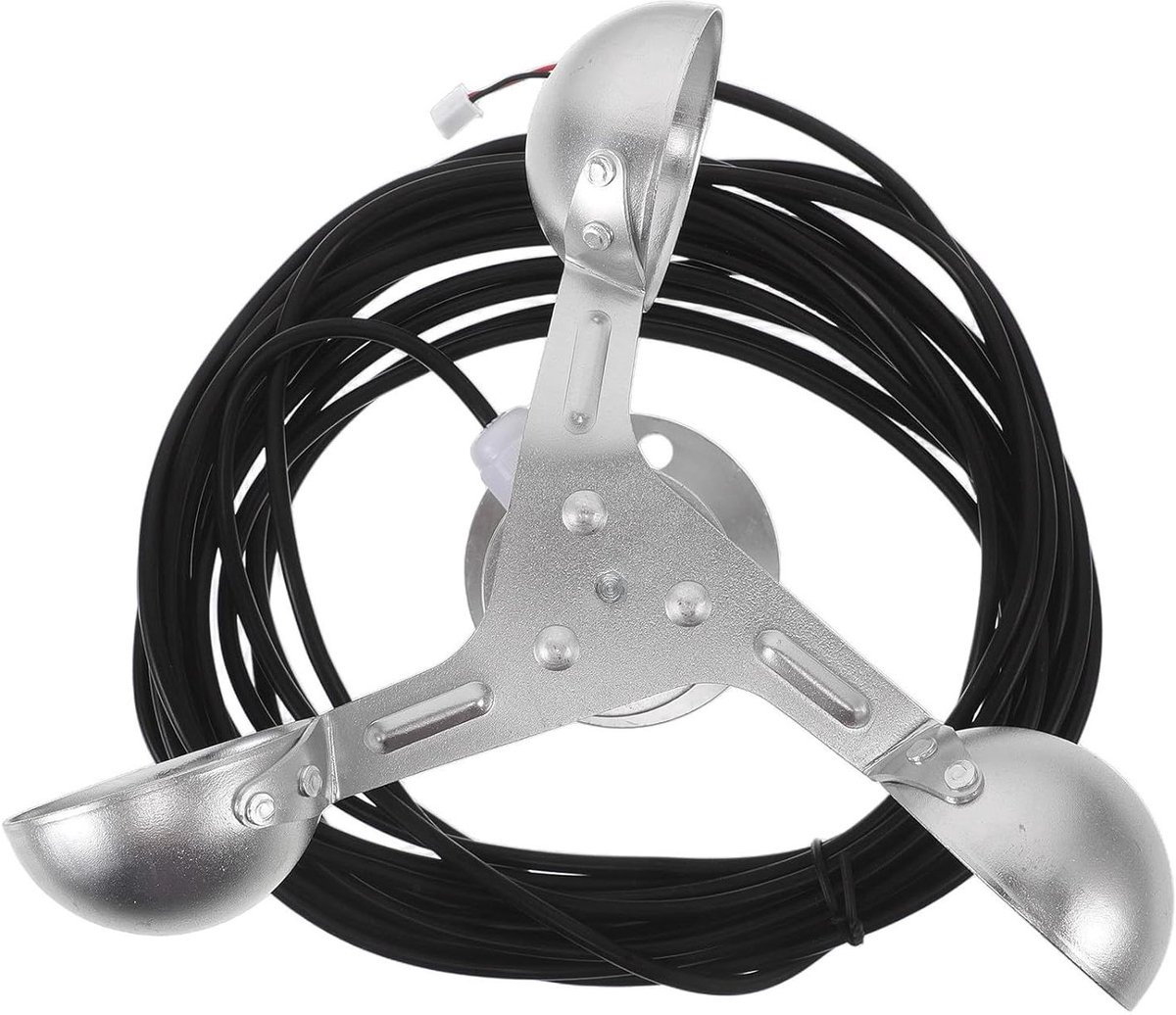 Windsnelheidsmeter - Windmeter Anemometer - Meteorologische Metingen - 360 Graden Monitoring - 17 x 17 x 12 cm - Zilver