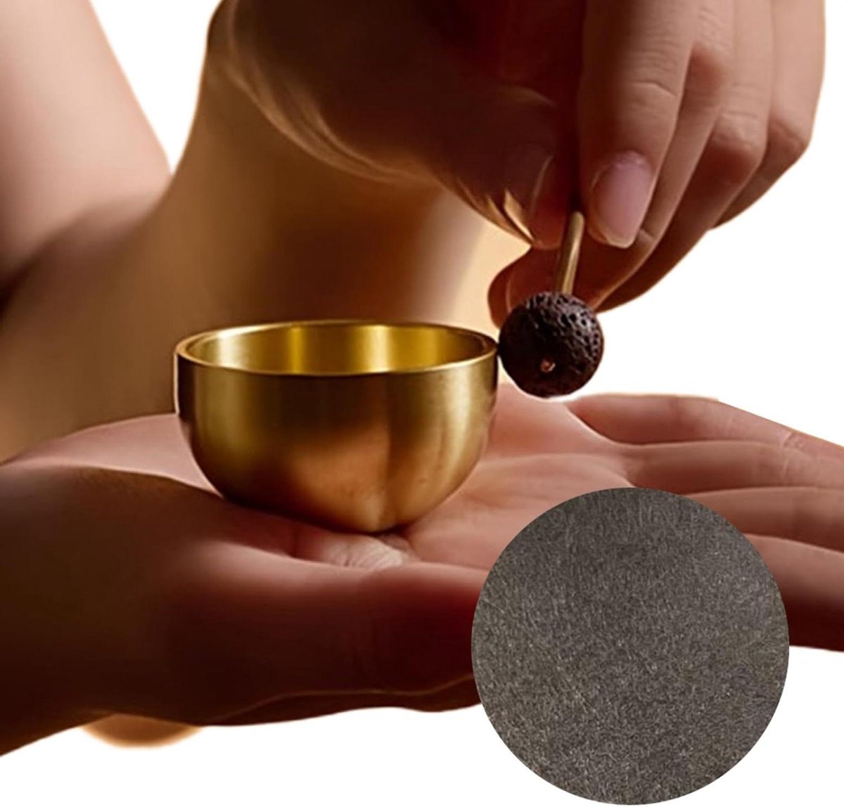 Zingende Kom - Klankschaal Meditatie - Ontspanning Bevorderen - Zuiver Koper - 4 cm Diameter - Koper