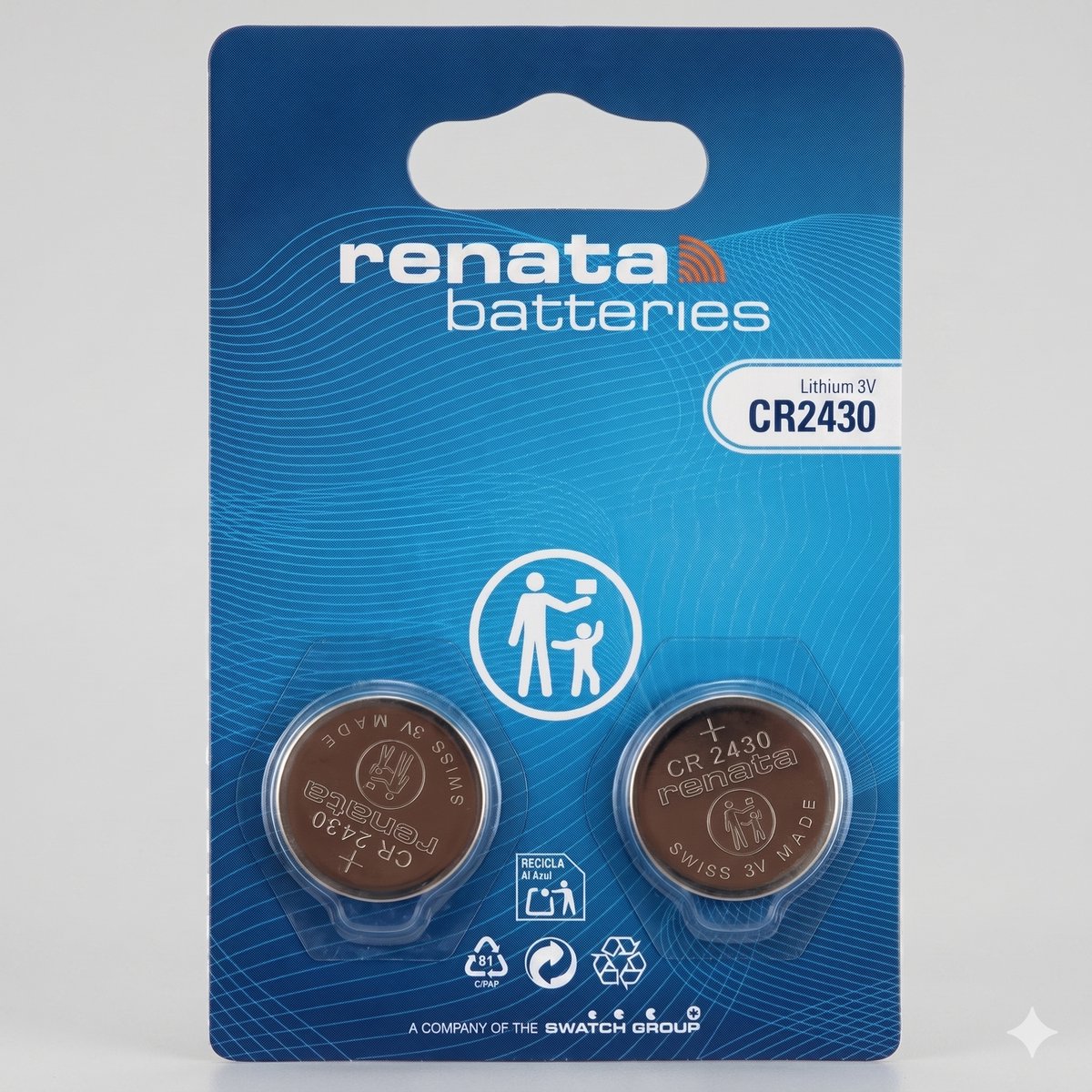 Renata - Knoopcel batterijen - CR2430 - Lithium - 3V - 2 stuks