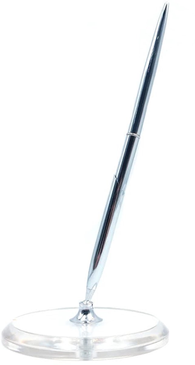 Store_9 - Desktop Pen Houder - Acryl Kristal Basis - Ronde Vorm - Handtekening Quill Stand - Kantoorartikelen - Cadeau voor Bruiloft