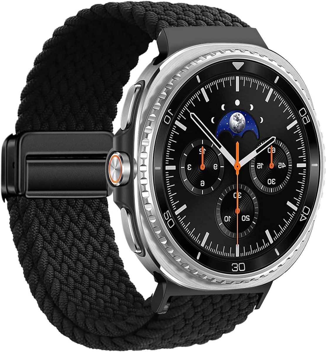 Compatibele Armband voor Galaxy Watch 8 Classic 46mm en Galaxy Watch 8 40mm/44mm - Magnetische Vervangband van Gevlochten Nylon voor Comfort en Stijl