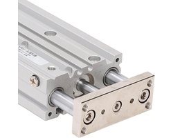 Dubbelwerkende Luchtcilinder - Pneumatische Cilinder - Precisie Beweging - Aluminium Legering - 16mm Boring 100mm Slag - Zilver