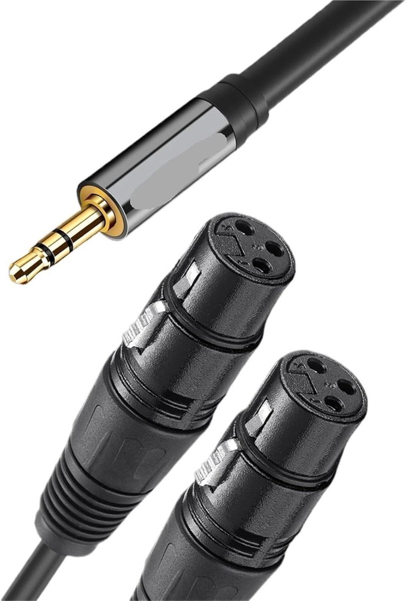 Stereo Jack naar XLR - Audiokabel - Muziek Installatie - Vergulde Connectoren - 15 meter - Zwart