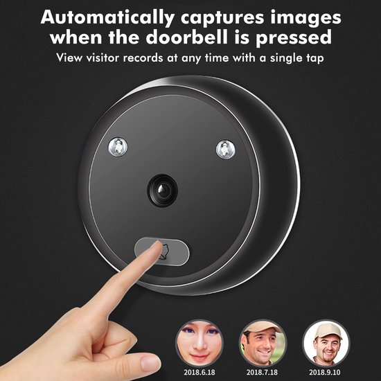 Digitale Deurspion met Camera, 2,4 Inch TFT-LCD Scherm en Nachtzicht — afbeelding 5