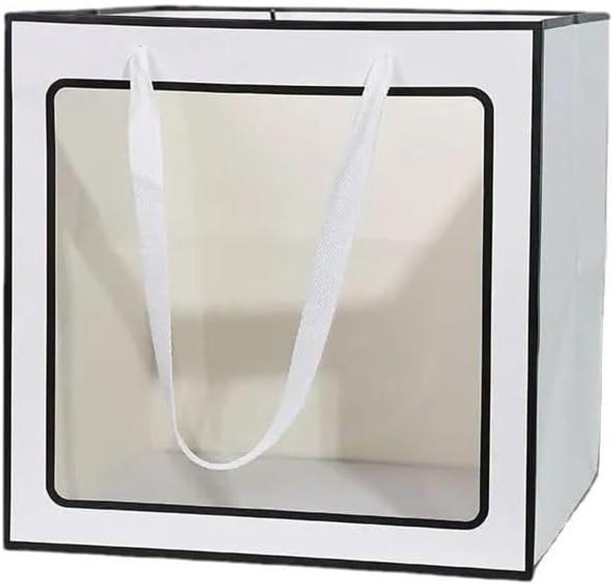 Papieren zakken - Goodiebags giftbags - Cadeaus verpakken - Met venster - 20x20x20 CM - Wit