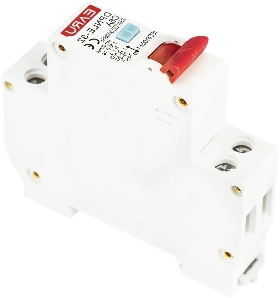 Zekeringautomaat - Stroomonderbreker - Elektrische veiligheid - Aardlekbeveiliging - 18 mm - Grijs