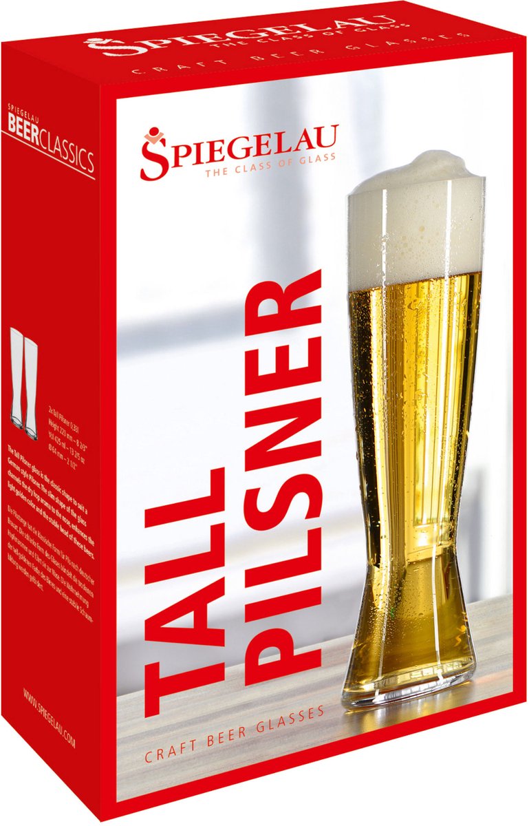 Spiegelau Beer Classics Pilsstange, set van 2, pilsglas, bierglas, kristalglas, 425 ml, 4991680