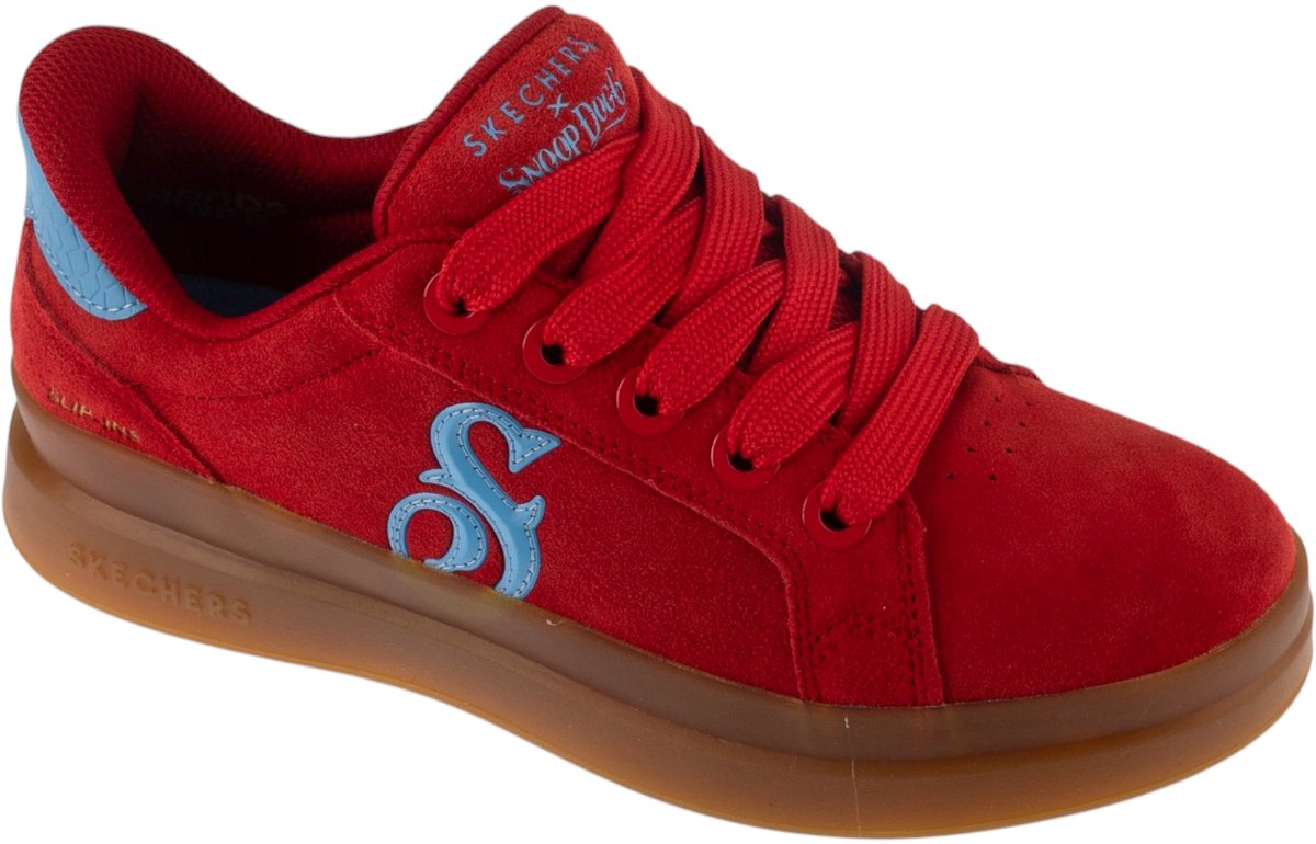 Skechers Slip-Ins Suede Snoop Cupsole Sneaker, Vrouwen, Rood, Sneakers, maat: 37,5