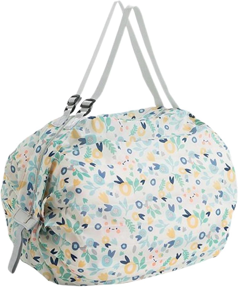 Vouwbare boodschappentas - Herbruikbare tas - Boodschappen doen - Waterdicht en wasbaar - 8.5 x 8 x 3 cm